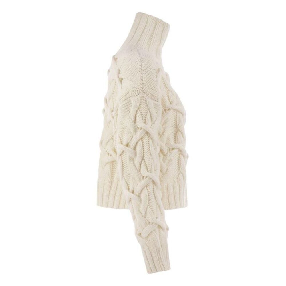 BRUNELLO CUCINELLI Cable Knit Turtleneck Sweater Women WHITE Sweaters & Knitwear - Picture 3 of 4